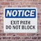 Signmission Exit Sign, Plastic, 10 in W, 7 in H, Exit Path Do Not Block OS-2PACK-NS-P-710-L-12238 - alternate 6